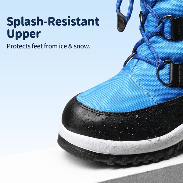 Slip Resistant Kids Fur Snow Boots - ROYAL BLUE - 4